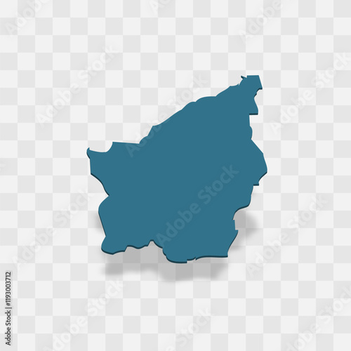San Marino high detailed vector representation of country silhouette. 3D map on transparent background with dropped shadow. For educational, decorative, or informational use.
