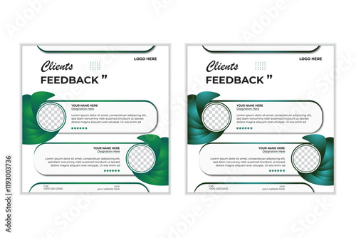 creative and modern client testimonial design template.