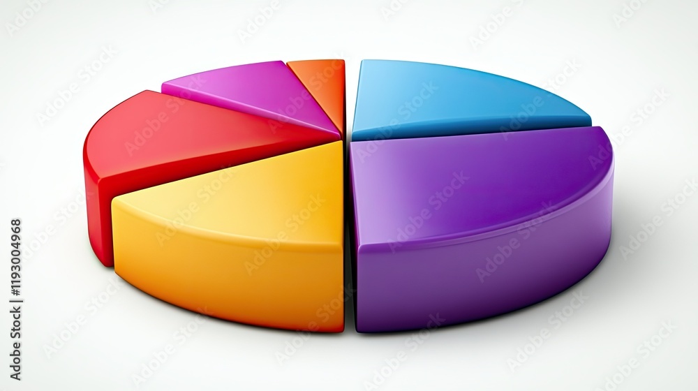 Obraz premium Colorful Three Dimensional Pie Chart Data Visualization