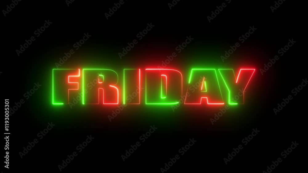 sale neon discount Friday banner black background event vector light special offer template design text glowing  Seamless loop Neon Friday  neon sign animation luxury Friday  text animation.