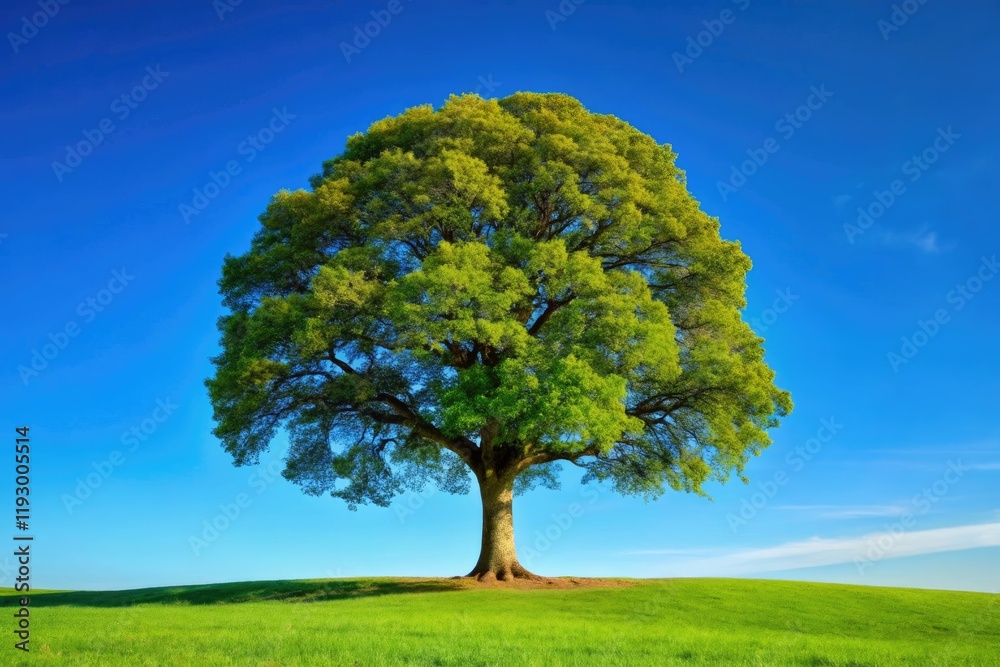 A majestic tree with visible growth rings in shades of brown and white, standing alone against a clear blue sky, outdoor photography, growth A majestic tree with visible growth rings in shades of brown and white, standing alone against a clear blue sky, outdoor photography, growth