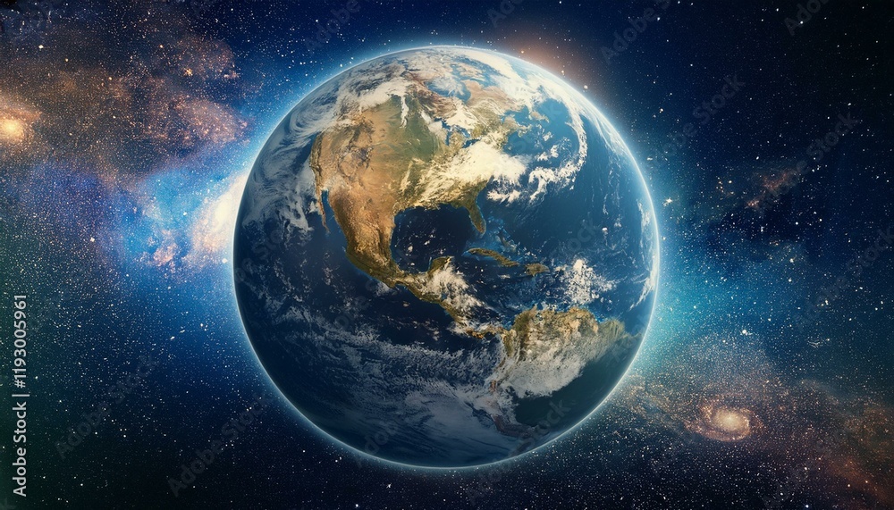 Obraz premium A beautiful planet Earth in space