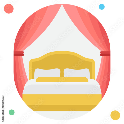 Cozy Yellow Bed with Pink Canopy Curtains