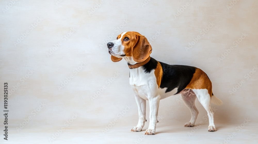Playful beagle dog in studio pet portrait indoor setting captivating perspective animal photography Playful beagle dog in studio pet portrait indoor setting captivating perspective animal photography