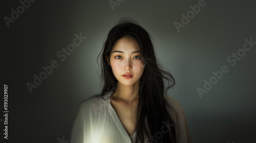 여성, 화장품, 신비로움, 모델