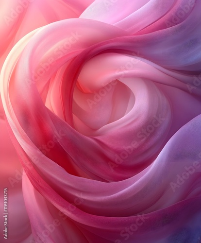Abstract pastel pink and red swirling background with subtle heart shapes blended in.