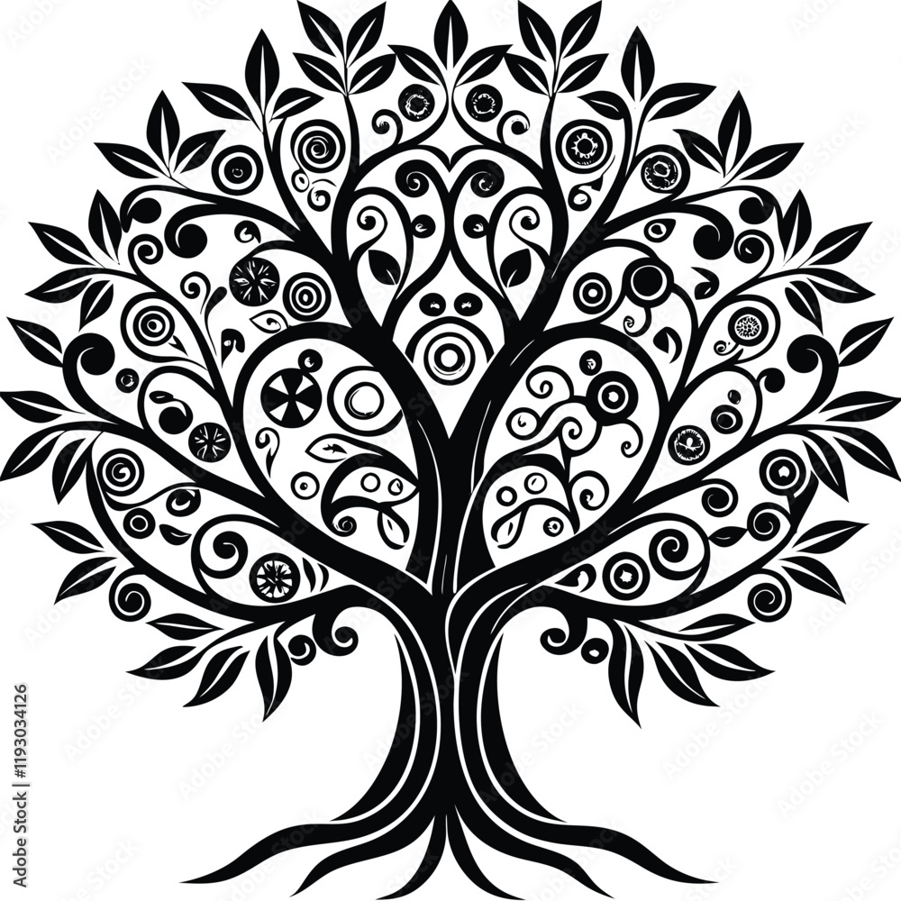 abstract floral tree abstract floral tree
