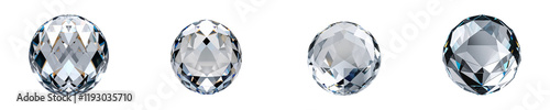 Collection of crystal ball isolated on a white background as transparent PNG
 photo