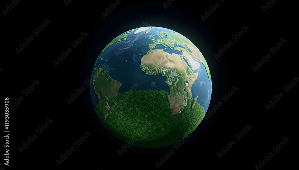 Grass Earth Globe, 3D rendering, 8k unreal engine photorealism, with white tones Grass Earth Globe, 3D rendering, 8k unreal engine photorealism, with white tones