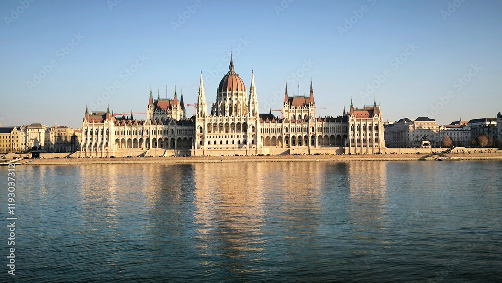 Fototapeta premium Hungary's Parliament building in Budapest by the Danube river