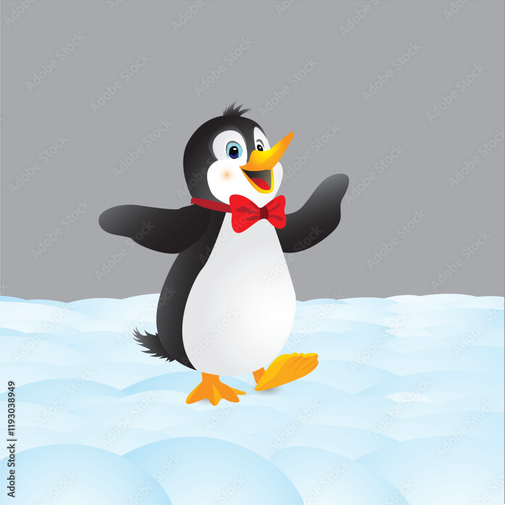 Obraz premium A penguin smileing and dancing .