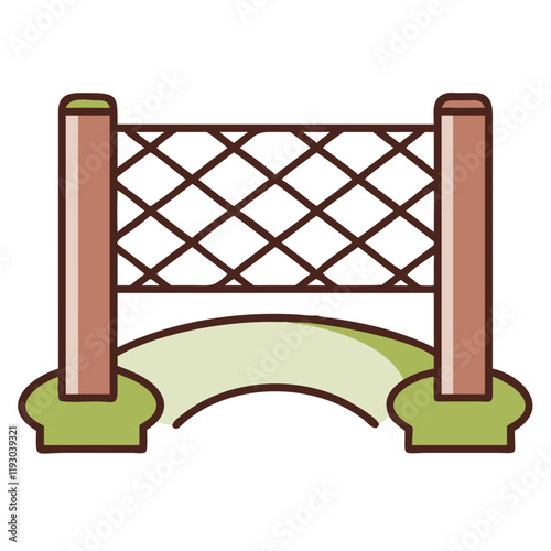 Crossbar icon in a minimalist design style with green elements