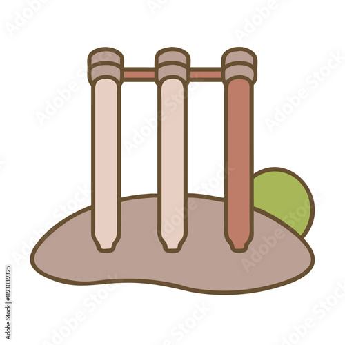 Cricket wicket icon on brown background