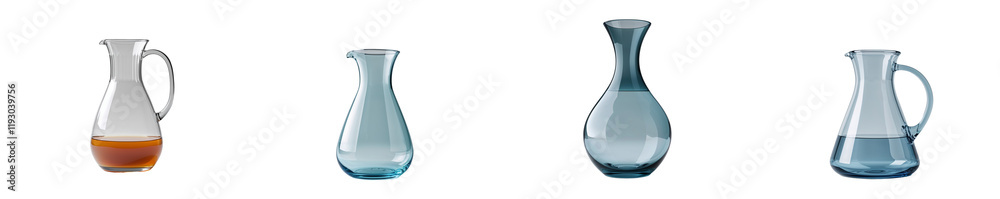 Collection of empty carafe isolated on a white background as transparent PNG
Collection of empty carafe isolated on a white background as transparent PNG