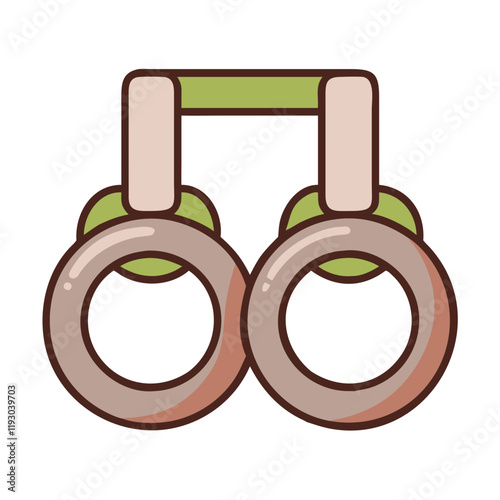 Gymnastics rings icon in flat design