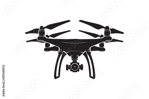 Drone silhouette vector illustrations on a white background