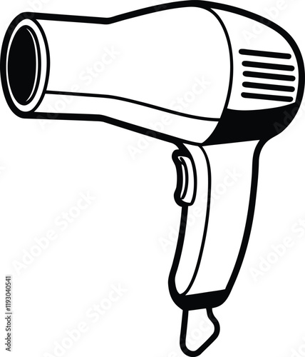 Beautiful hair dryer vector illustration design, hair dryer silhouette, hair dryer line art vector, hair dryer icon
