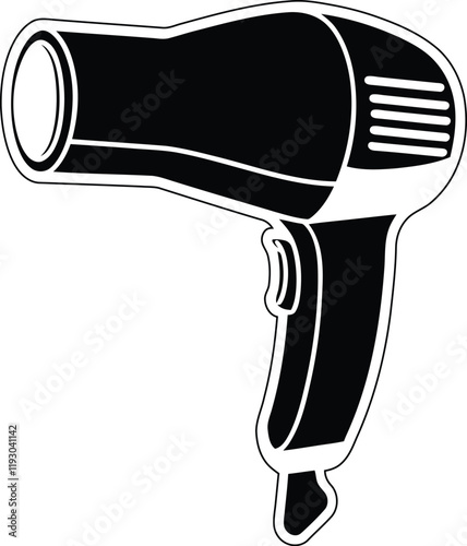Beautiful hair dryer vector illustration design, hair dryer silhouette, hair dryer line art vector, hair dryer icon