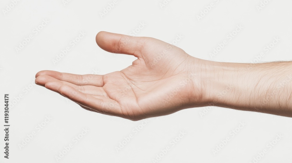 Open hand palm up, isolated on white background. Open hand palm up, isolated on white background.