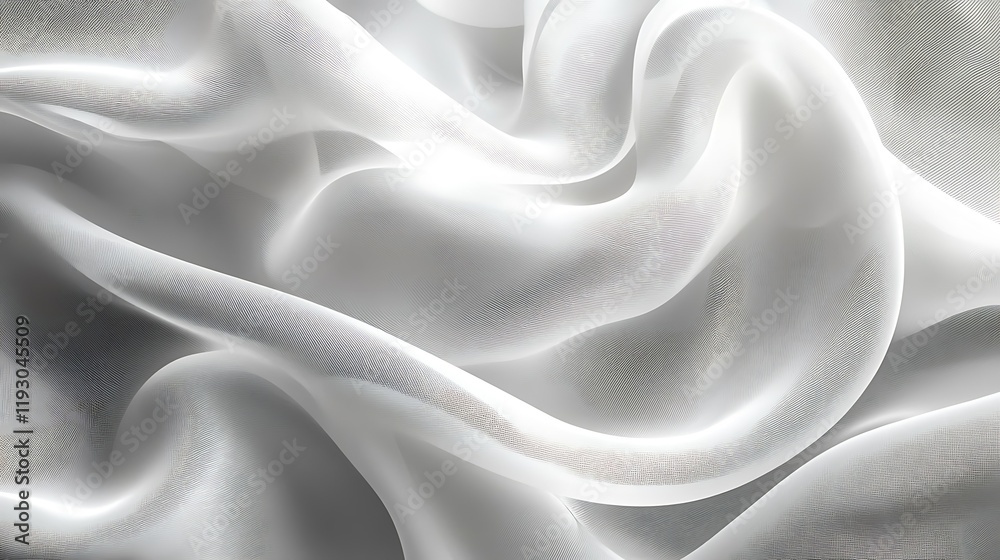 Obraz premium White fabric, soft drapes, elegant texture, studio shot, background for design