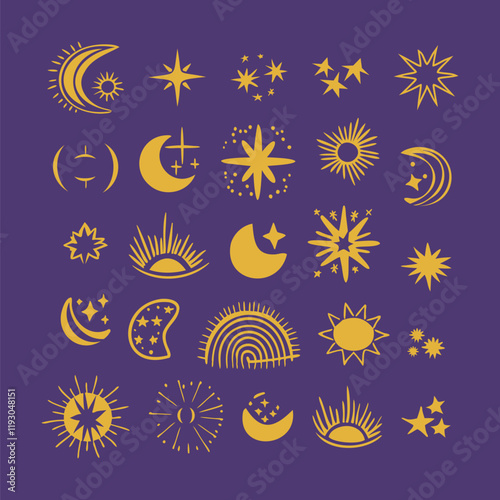 cosmic hand drawn design element