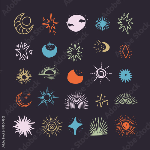 cosmic hand drawn design element