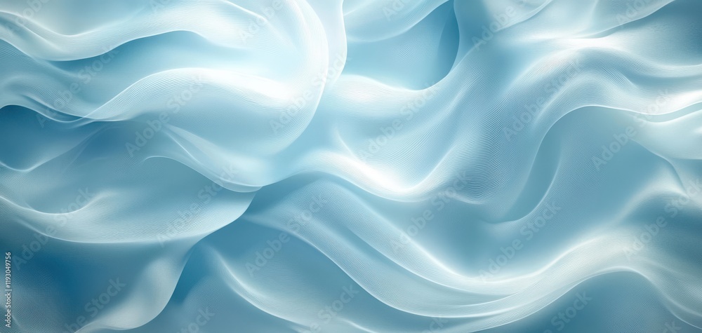 Obraz premium Soft Flowing Fabric Texture in Blue Shades with Gentle Waves and Serene Movement Ideal for Background Use in Design and Creative Projects