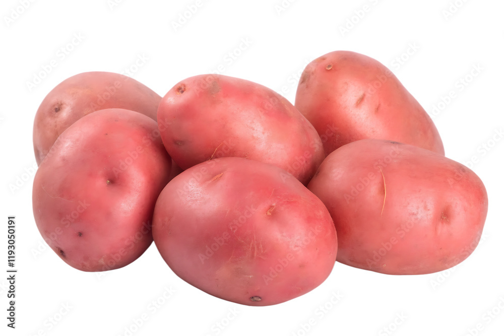 perfect group of raw red potatoes isolated on white background PNG.AI GENERATED perfect group of raw red potatoes isolated on white background PNG.AI GENERATED