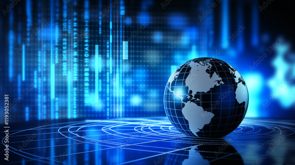 Financial chart background with world map globe. dark blue. Financial chart background with world map globe. dark blue.
