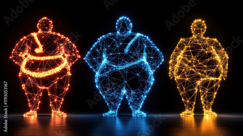 Endocrine Disorders, 3D illustration highlighting metabolic syndrome, showcasing intricate details and high fidelity in a visually appealing design.