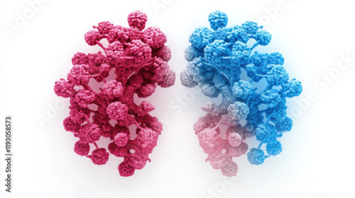 Endocrine Disorders, 3D visualization depicting androgen insensitivity syndrome with high fidelity, showcasing detailed graphics in a vibrant format for educational purposes.