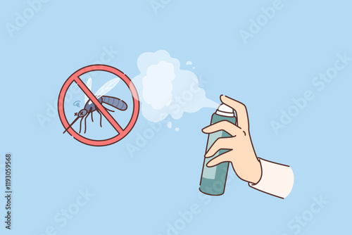Dichlorvos for destruction mosquitoes and blood-sucking flying insects that spread malaria in hand