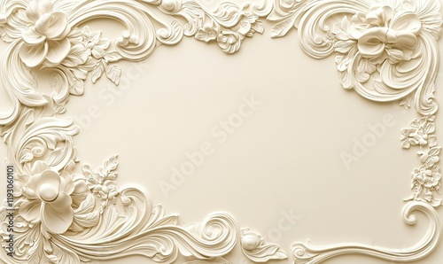 Wallpaper Mural 3D floral frame background, elegant design, copy space for text, ideal for invitations. Torontodigital.ca