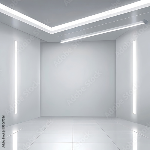 Wallpaper Mural An empty room with a door and a window light nobody hallway door business inside entrance background Torontodigital.ca