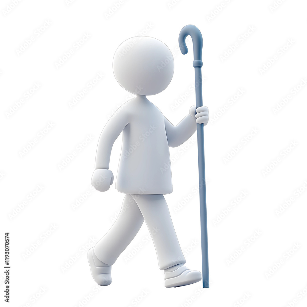 Old person icon walking with one hand holding the stick isolated on transparent background
Old person icon walking with one hand holding the stick isolated on transparent background