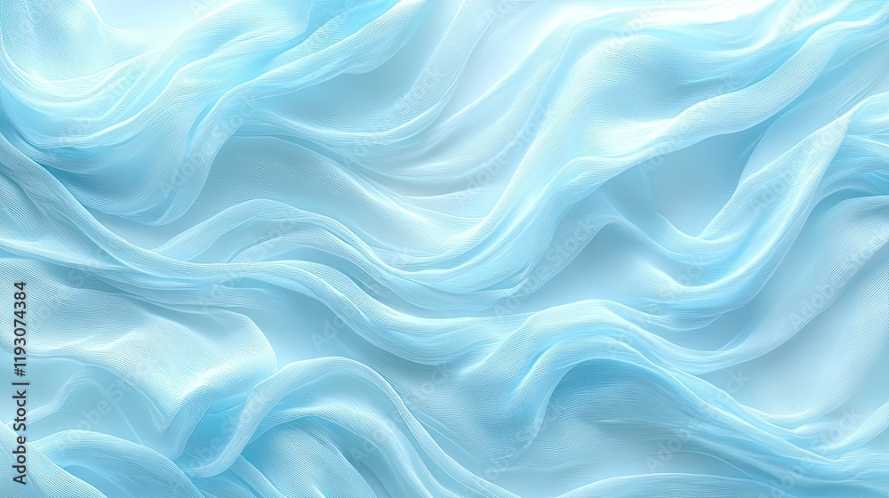 Soft blue fabric waves creating a serene texture Soft blue fabric waves creating a serene texture