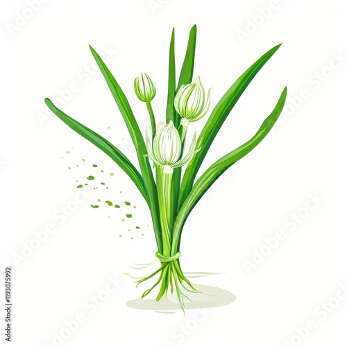 Wallpaper Mural the AI Image Generator, Fresh Green Onions and White Bulbs on a Vibrant Torontodigital.ca