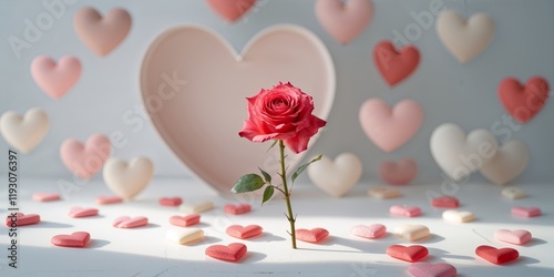 Valentines Day Background Hearts and Rose