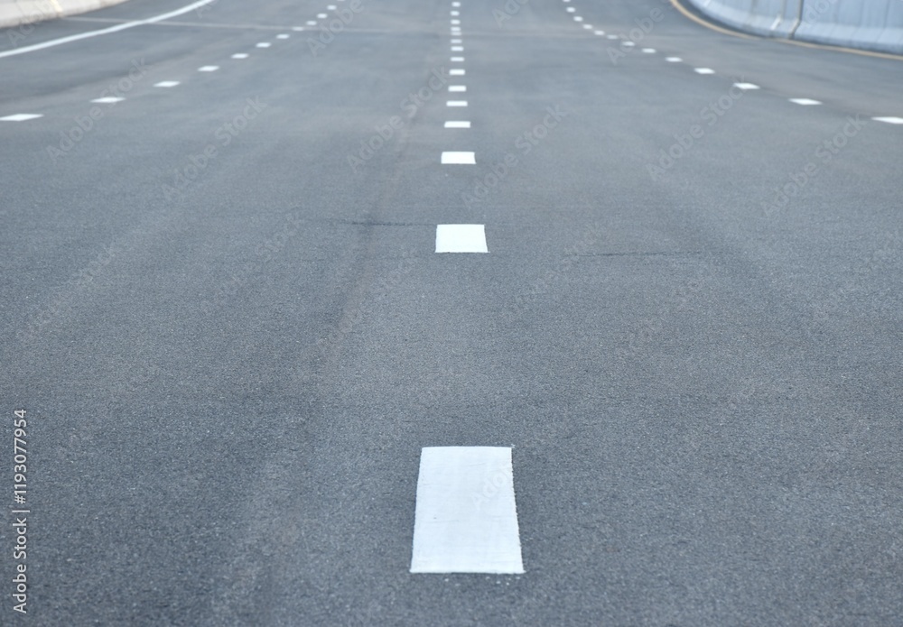 close up of len line way on highway in Thailand close up of len line way on highway in Thailand