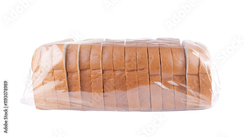 sliced white bread in plastic bag isolated on white background PNG.AI GENERATED