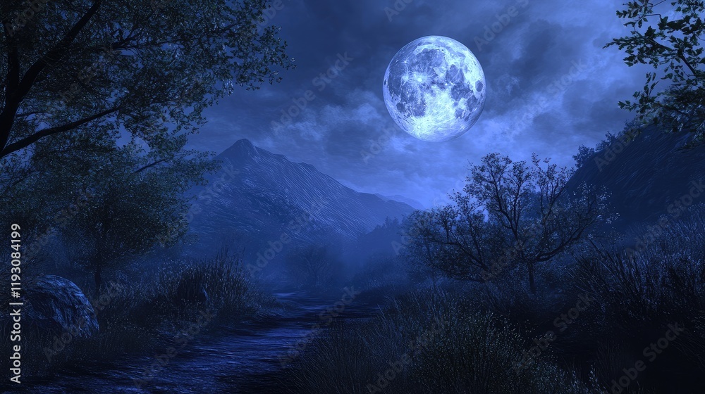 Fototapeta premium full moon in the forest