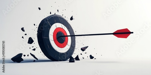 Simple clay material, black and red color arrow