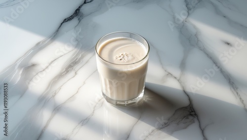 delicious almond milk a nutritious choice on a luxurious marble background photo