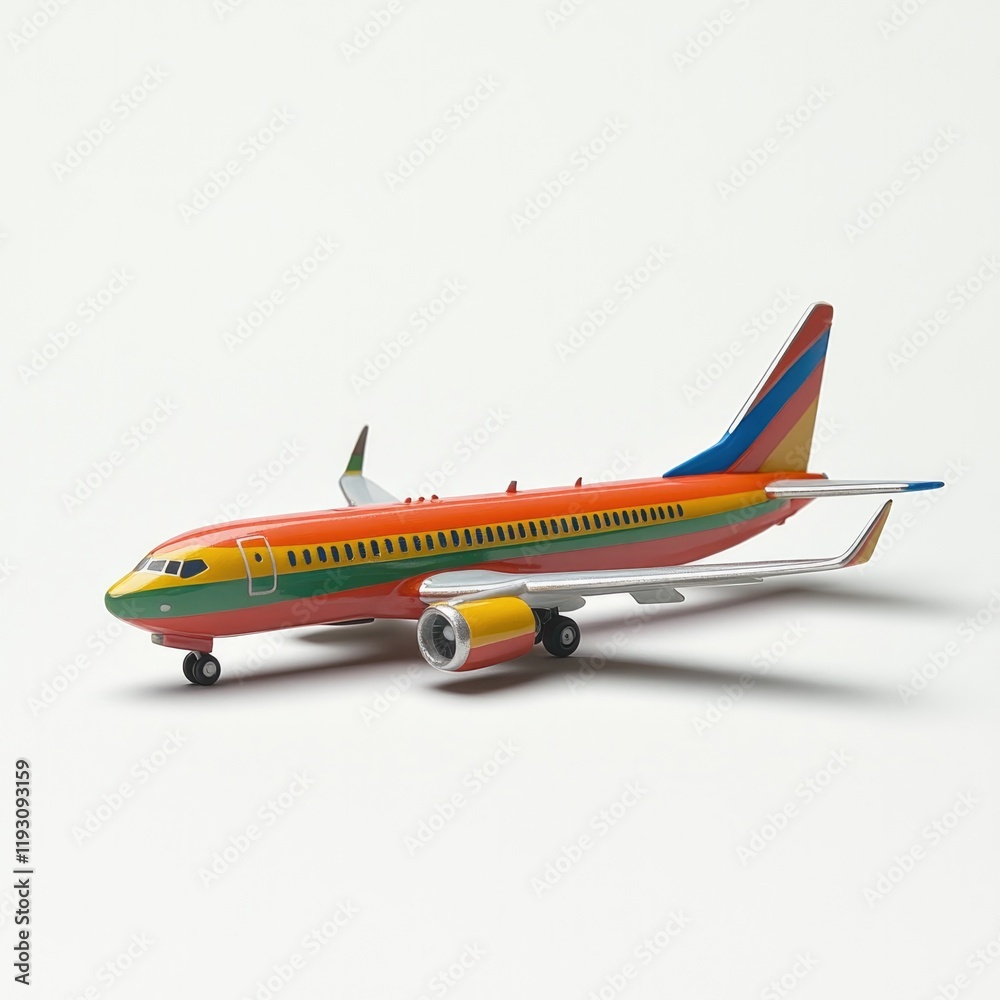Colorful airplane model showcasing vibrant design and intricate Colorful airplane model showcasing vibrant design and intricate