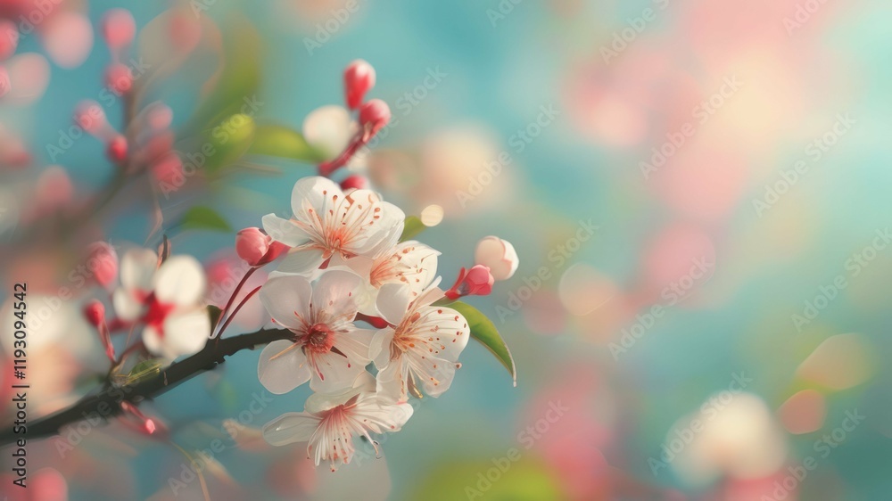 Delicate pink blossoms create a vibrant spring atmosphere with a soft, dreamy background Delicate pink blossoms create a vibrant spring atmosphere with a soft, dreamy background