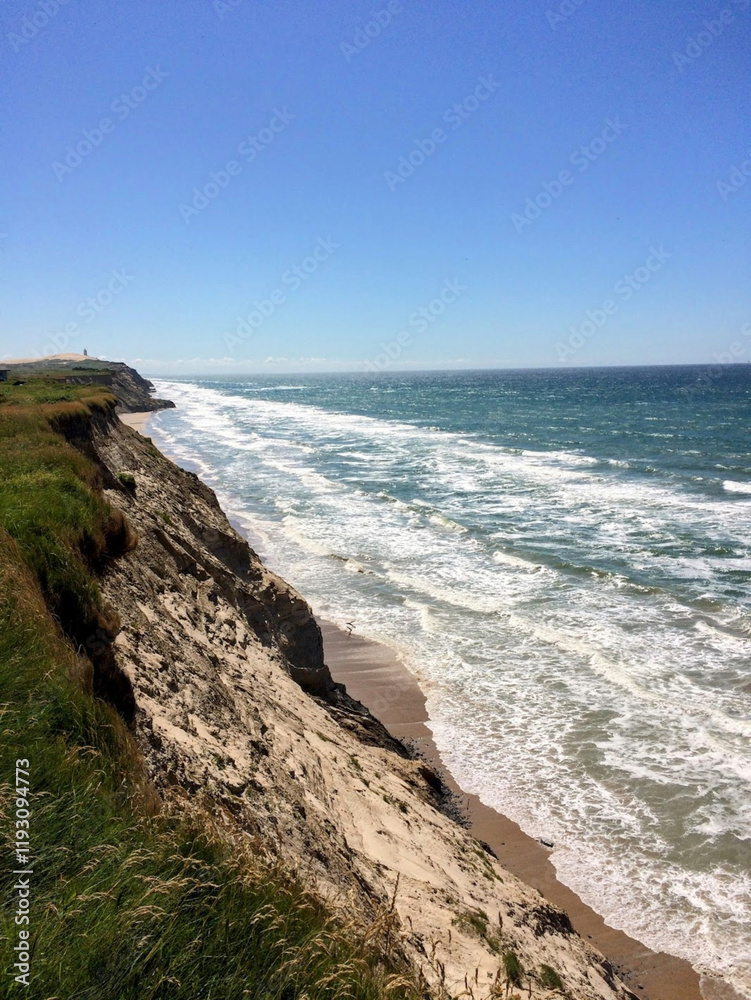 Waves and blue sky at the Danish west coast Waves and blue sky at the Danish west coast