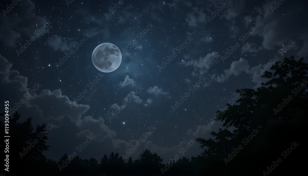 Fototapeta premium full moon in the night sky