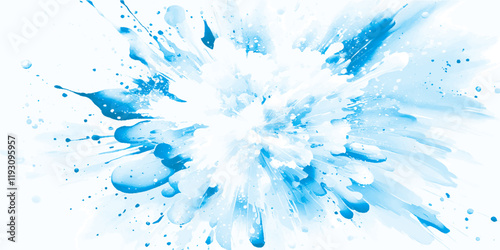 Vector stylish blue watercolor paint stains background.