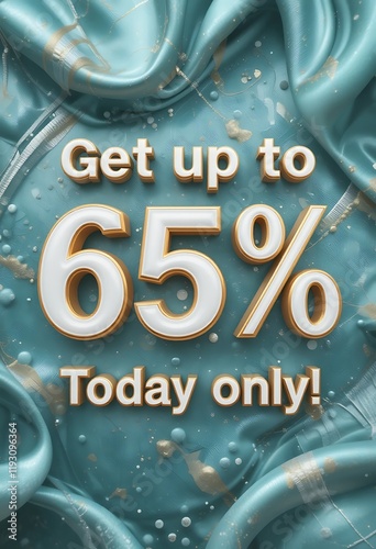 Sixty five percent off today only sale announcement photo