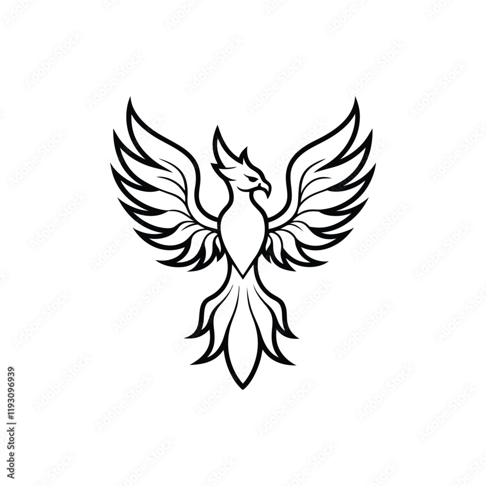 Obraz premium Phoenix Mythology Bird Vector Illustration Design